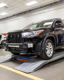Toyota on vehicle lift | Bergeron Toyota in Iron Mountain MI